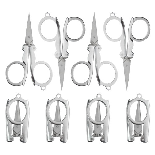 XINMEIWEN 8Pack Small Folding Scissors Portable Travel Scissors Stainless Steel Cutter Mini Scissors Set for Home Office and Travel Trip Scissors