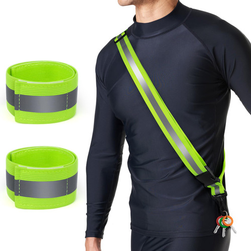 Reflective Sash for Walking at Night, High Visibility Reflective Running Gear Night Walking Safety Gear for Men Women Kids, Reflective Sash with 2 Pcs Reflective Armbands for Running Walking Reflective Sash for Walking at Night, High Visibility Reflective Running Gear Night Walking Safety Gear for Men Women Kids, Reflective Sash with 2 Pcs Reflective Armbands for Running Walking