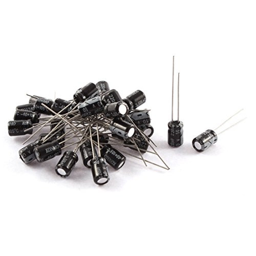 uxcell 10V 220uF 105C Radial Lead Electrolytic Capacitor 5mm x 7mm 30Pcs