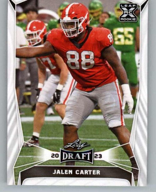 2023 Leaf Draft #52 Jalen Carter Georgia Bulldogs RC Rookie Football Trading Card 2023 Leaf Draft #52 Jalen Carter Georgia Bulldogs RC Rookie Football Trading Card