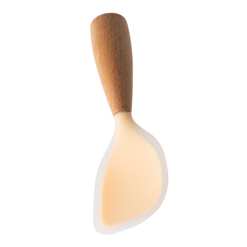 FUOYLOO Silicone Rice Spoon Non Stick Rice Scooper Non Stick Rice Paddle Standing Rice Spoon Rice Serving Spoon Handle Spoon Soups Spoons Rice Spoon Paddle Wood Kitchen Utensils Vertical