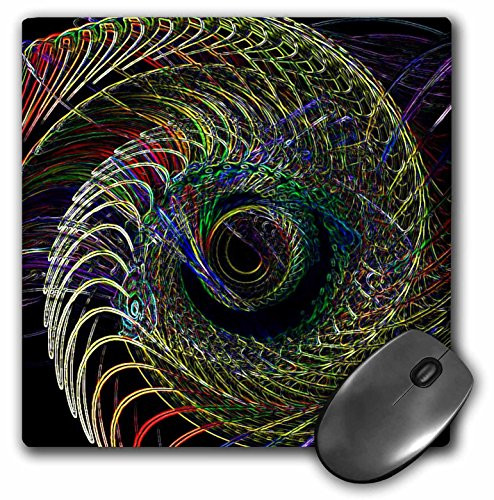 3dRose LLC 8 x 8 x 0.25 Inches Mouse Pad, Fractal Multi Colored Spirals (mp_62025_1)