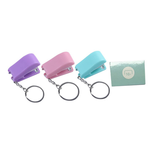STOBOK 1 Set Keychain Stapler Mini Book Stapler Documents Stapler Purple Paperclip Stapler Mini Stapler Keychain Stapler Key Ring Kid Tools Mini Staplers Decorations Office Manual Plastic