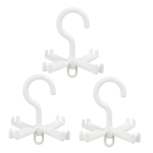 JOINPAYA 3pcs Belt Storage Rack Rotating Scarf Rack Belt Hanger Rack Hat Hangers Scarves Hangers Stocking Hanger Space Saving Hanger Folding Scarf Hanger Tie Man Hanging Bag Rack Pp White