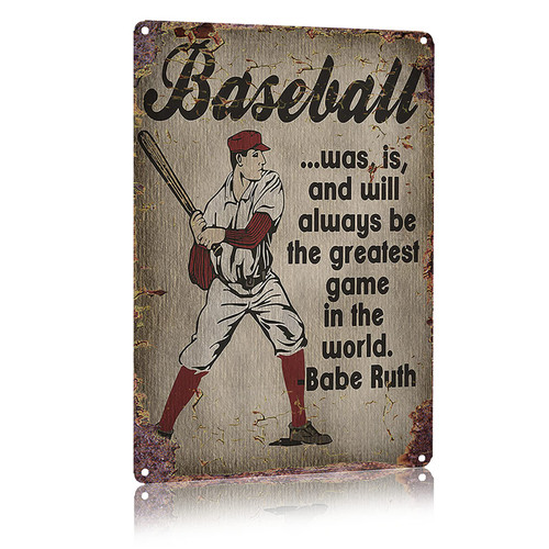 WONDERCAVE Baseball Was,Is and Will Always Be the Greatest Game in the World Metal Tin Sign for Bar Garage Boy's Room Wall Decor Retro Vintage 7.87 X 11.8 inches 30 x 20 cm