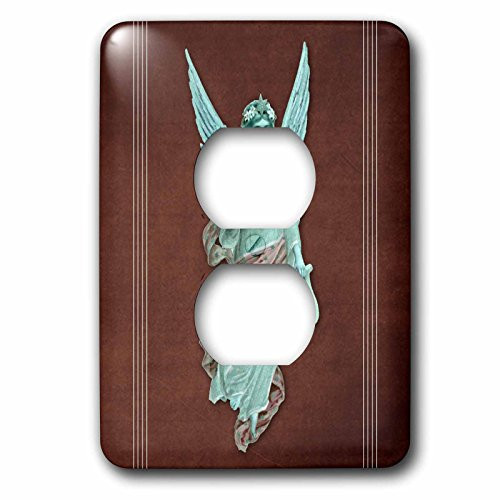 3dRose lsp_53908_6 Angel Robe sash Wings on a Plum Background and Turquoise line Outlet Cover