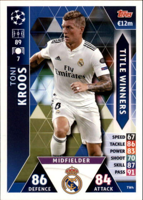 2018-19 Topps UEFA Champions League Match Attax Title Winners #TW4 Toni Kroos Real Madrid CF Soccer Trading Card 2018-19 Topps UEFA Champions League Match Attax Title Winners #TW4 Toni Kroos Real Madrid CF Soccer Trading Card