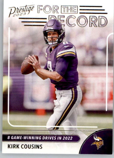 2023 Panini Prestige For the Record #4 Kirk Cousins Minnesota Vikings NFL Football Trading Card