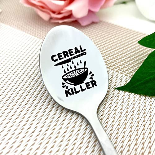 Cup Cereal killer spoon Funny gift cereal spoon Engraved spoon personalized spoon Engraved Stainless Steel Spoon cereal spoons funny cereal spoons engraved