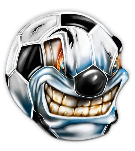 GT Graphics Soccer Ball Angry - 8" Vinyl Sticker - for Car Laptop I-Pad - Waterproof Decal