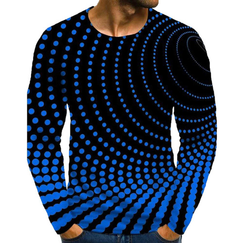 Optical Illusion Tshirts Men Long Sleeve 3D Graphic Tees Hip Hop Streetwear Fashion Print T-Shirt Fall Tops Blue Optical Illusion Tshirts Men Long Sleeve 3D Graphic Tees Hip Hop Streetwear Fashion Print T-Shirt Fall Tops Blue