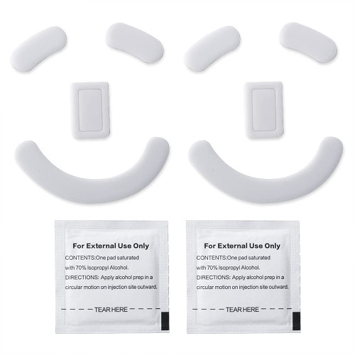 2 Sets White Rounded Curved Edges Mouse Feet Pads Skates Compatible for Razer Deathadder V2 PRo Gaming Mouse