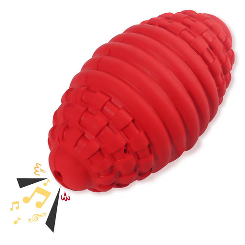 HUASONG Squeaky Football Dog Toys for Aggressive Chewers: Non-Toxic Natural Rubber Puppy Chew Ball with Squeaker, Almost Indestructible and Durable Pet Toy for Medium and Large Breed HUASONG Squeaky Football Dog Toys for Aggressive Chewers: Non-Toxic Natural Rubber Puppy Chew Ball with Squeaker, Almost Indestructible and Durable Pet Toy for Medium and Large Breed