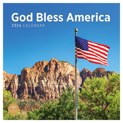 2024 God Bless America Monthly Wall Calendar by Bright Day, 12 x 12 Inch USA