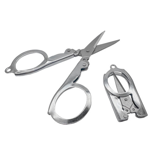 ZLYY 4Pcs Folding Scissors,Portable Mini Travel Trip Scissors,Foldable Stainless Scissors,Suitable for Craft,Camping,Outdoors