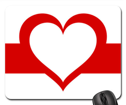 Mouse Pad - Tape Monogram Red Heart Transparent Background