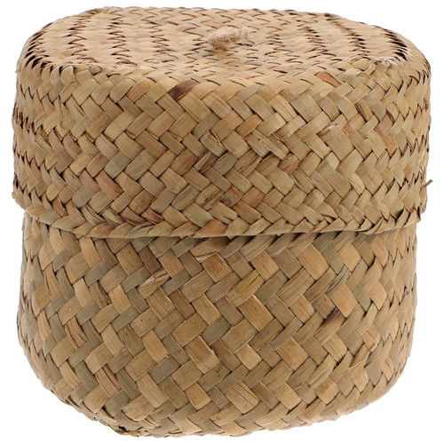 Zerodeko Seagrass Basket with Lid Mini, Handmade Woven Flower Basket With Lid Wicker Shelf Basket Bin Woven Storage Box Small Storage Favor Box Woven Seagrass Basket Zerodeko Seagrass Basket with Lid Mini, Handmade Woven Flower Basket With Lid Wicker Shelf Basket Bin Woven Storage Box Small Storage Favor Box Woven Seagrass Basket