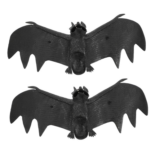 Abaodam 2pcs Simulation Rubber Bat Halloween Prank Props Fake Bat Simulated Bat Halloween Rubber Bat Halloween Toys Prank Toys Decoration Supplies Animal