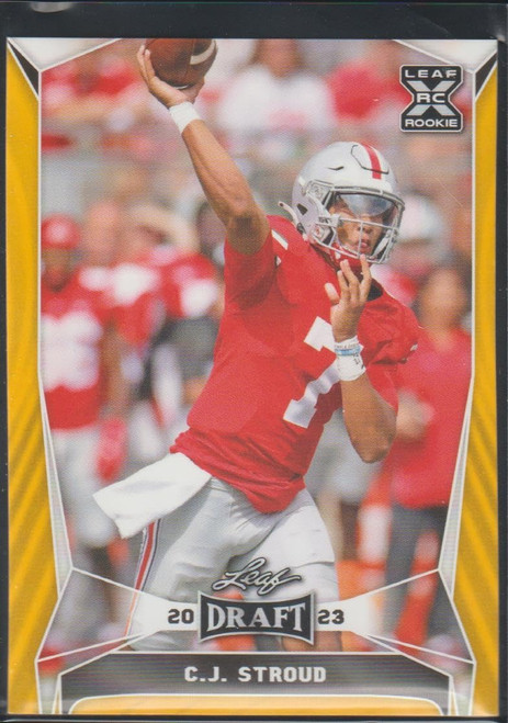 2023 Leaf Gold C.J. Stroud Rookie Football Card #43 2023 Leaf Gold C.J. Stroud Rookie Football Card #43