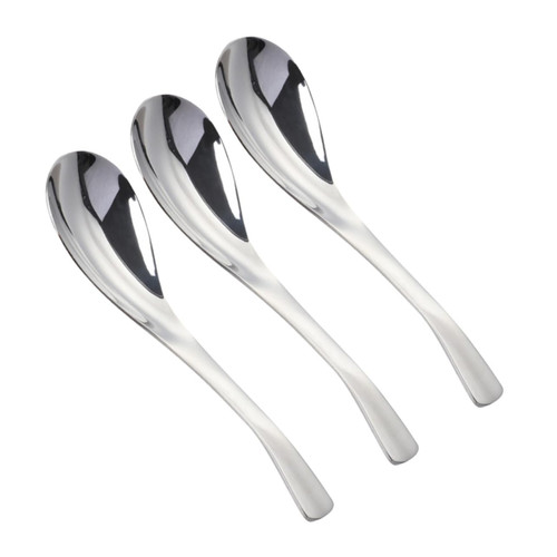 SWOOMEY 3pcs Chinese Soup Spoon Asian Dinner Spoons Metal Ramen Spoon Dining Spoons Metal Dinner Spoon Tableware Spoon Rice Spoon Stainless Steel Serving Spoons Dinner Party Thicken Japan