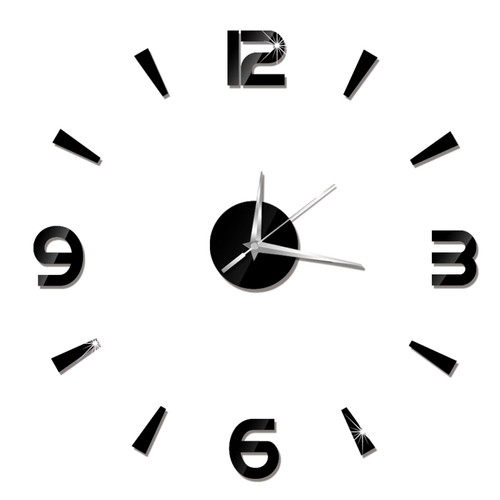 Pilipane Large 3D DIY Wall Clock,Modern Frameless DIY Wall Clock, Wall Clock Decor Sticker DIY Clock kit for Home Living Room Bedroom Office Wall Decorations,Frameless DIY Wall Clock