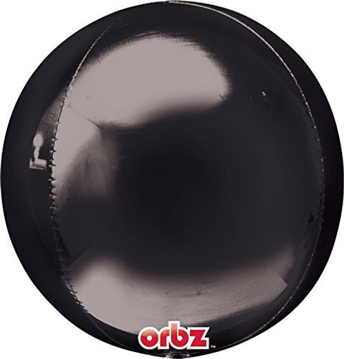 Anagram International Orbz Black Flat Balloon, 16", Multicolor Anagram International Orbz Black Flat Balloon, 16", Multicolor