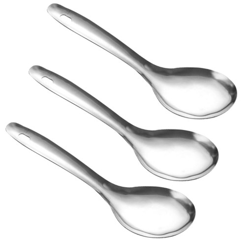 BESTonZON Plastic Spoons 3pcs Rice Paddle Rice Spoon with Stainless Steel Rice Serving Spoon Not Rust Rice Scooper Non-stick Rice Spatula for Kitchen Serving Utensils Rice Dispenser