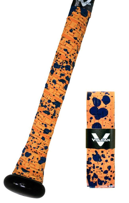 Vulcan Sporting Goods Co. Sporting Goods 1.00mm Bat Grip, Orange Splatter, (V100-ORGSPLT)