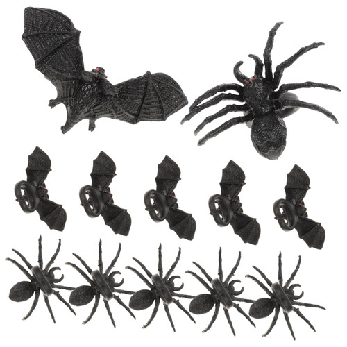 ibasenice 24pcs Spider Bat Ring Halloween Spider Rings Toy Spider Rings Halloween Costume Ring Halloween Party Favors Halloween Party Ring Trick or Treat Toys Creepy Bulk Miss Plastic