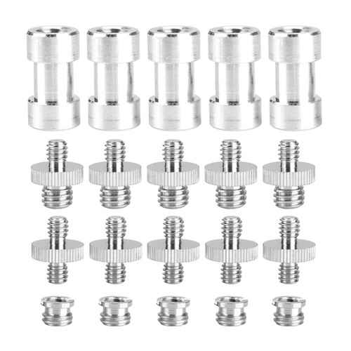 Pilipane Tripod Accessories,Camera Screw Converter, 20pcs 1/4 Inch 3/8 Inch Male Female Converter Threaded Adapter Screws Accessory for Digital Camera Tripod/Monopod/Flash Light Stand