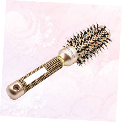 FOMIYES Natural Boar Bristle Hair Brush Curling Comb Brush Straightening Hair Brush Round Brush Blow Dryer Roller Round Brush Round Comb Men's Comb Anti-static Comb Straightener Curls Man