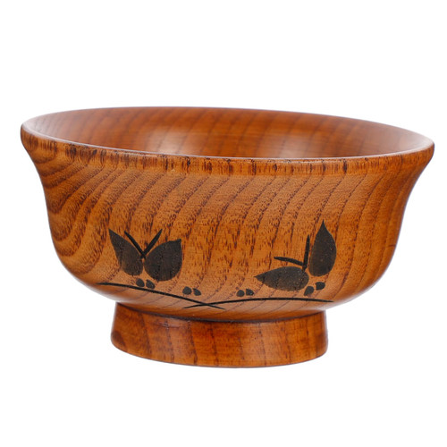 Amosfun 1pc Carved Date Wood Bowl Dessert Bowls Soup Bowl Decorative Bowl Small Noodle Bowls Dip Sauce Bowl Wood Salad Bowl Ceramic Mixing Bowls Snack Bowl for Baby Japan Wooden Food Child