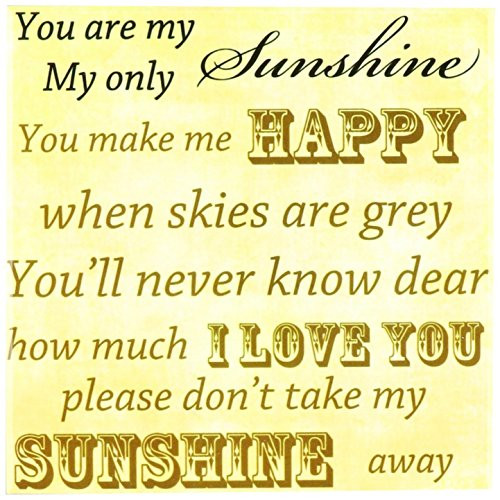 3dRose ct_79369_2 Vintage Songs You are My Sunshine- Love Songs-Ceramic Tile, 6-Inch