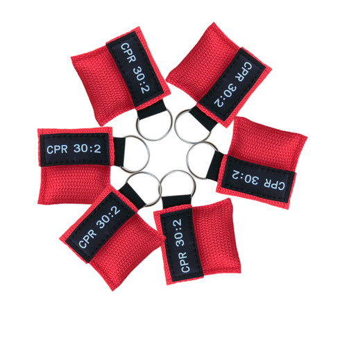 CPR Face Shield First Aid CPR MASK CPR MASK CPR 30:2 with Keychain Pouch Red (10PCS)