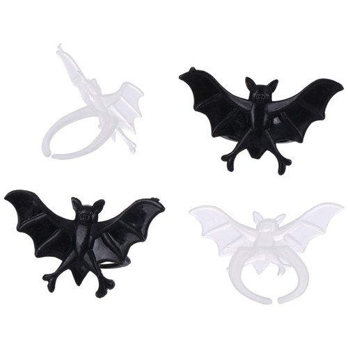 NUOBESTY Spider Toys Spider Toys Spider Gifts 50pcs Halloween Bat Plastic Ring Fake Bat Ring Trick or Treat Toy Gifts Halloween Party Favors Supplies Spider Toys Spider Gifts Halloween Flashing Rings