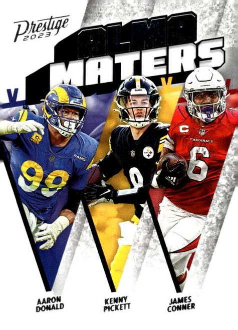2023 Panini Prestige Alma Maters #7 Aaron Donald/James Conner/Kenny Pickett Los Angeles Rams/Arizona Cardinals/Pittsburg NFL Football Trading Card