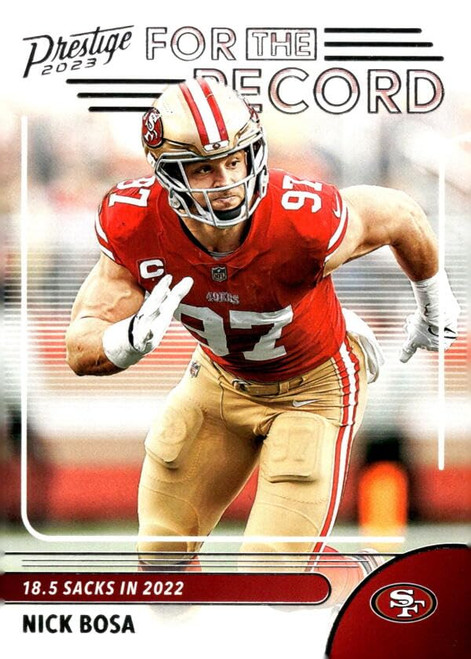 2023 Panini Prestige For the Record #13 Nick Bosa San Francisco 49ers NFL Football Trading Card 2023 Panini Prestige For the Record #13 Nick Bosa San Francisco 49ers NFL Football Trading Card