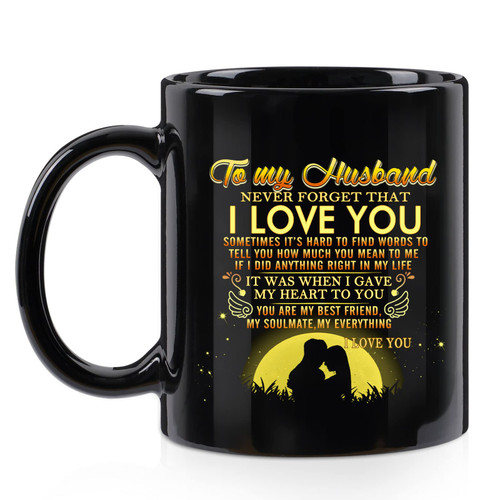 Valentines Day Gifts for Husband, To My Husband Mug, Husband Gifts from Wife, Fathers Day Christmas Wedding Anniversary Birthday Gifts for Him Husband, Funny Coffee Mug for Husband 11 Oz Black