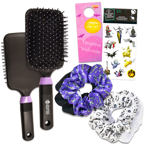 The Nightmare Before Christmas Accessories Set - Bundle with Jack Skellington Hair Scrunchies, Hair Brush, Stickers, and More | Nightmare Before Christmas Accessories for Girls The Nightmare Before Christmas Accessories Set - Bundle with Jack Skellington Hair Scrunchies, Hair Brush, Stickers, and More | Nightmare Before Christmas Accessories for Girls