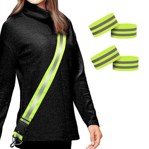 ZULky Reflective Sash for Walking at Night, High Visibility Reflective Running Gear Night Walking Safety Gear for Men Women Kids, Reflective Sash with 2 Pcs Reflective Armbands for Running Walking ZULky Reflective Sash for Walking at Night, High Visibility Reflective Running Gear Night Walking Safety Gear for Men Women Kids, Reflective Sash with 2 Pcs Reflective Armbands for Running Walking