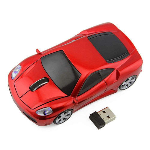 Ai5G 3D Racing Car Mouse Wireless Sports Car Mouse Computer Mice 2.4GHz 1600dpi Optical Gaming Mice (Red)