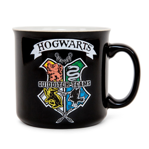 Silver Buffalo Harry Potter Quidditch Crest Ceramic Camper Mug | Holds 20 Ounces