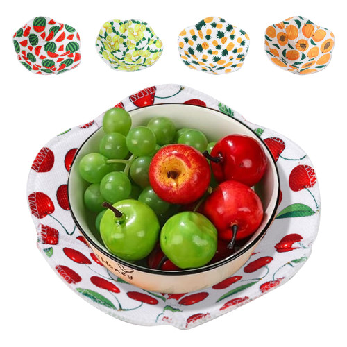 MON10 Bowl Cozy, Microwave Bowl Holder, Hot Bowl Holder, Microwave Bowl Cozy, Microwave Bowl Huggers Hot Soup Holder Multipurpose Food Dish Pads Potholders Heat Resistant Fruit Pattern (5 pcs)