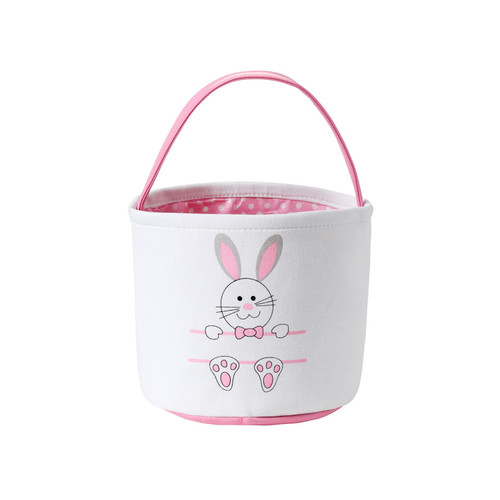 Easter Basket Easter Bucket Bunny Basket for Kids, Canvas Bunny Print Basket, Egg Hunt Basket Easter Bag Tote Bag Candy Toy Storage Bag (Pink) Easter Basket Easter Bucket Bunny Basket for Kids, Canvas Bunny Print Basket, Egg Hunt Basket Easter Bag Tote Bag Candy Toy Storage Bag (Pink)