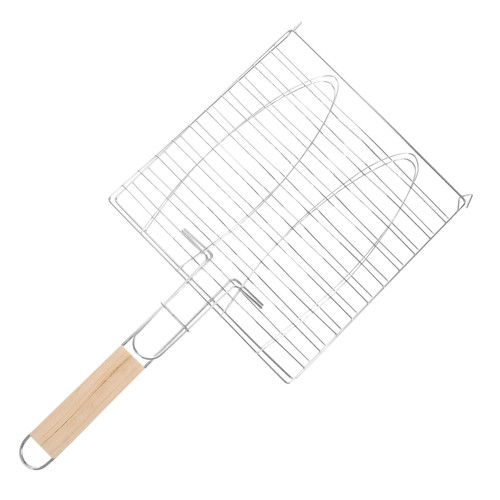 Happyyami 1pc Bbq Grill Shrimp Grill Net Barbecue Fish Holder Barbecue Fish Basket Grill Fish Net Bbq Fish Holder Bbq Fish Basket Outdoor Bbq Grilling Basket Tray Vegetable Stainless Steel