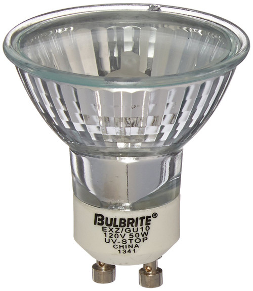Bulbrite EXZ/GU10 50-Watt Halogen MR16, 120V, GU10 Twist and Lock Base Narrow Flood Light