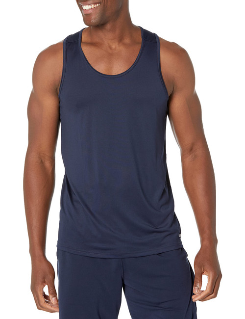Amazon Essentials Men's Tech Stretch Tank T-Shirt, Navy, Large