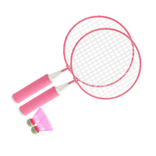 Children Badminton Racket Set, Falling Resistant Kids Badminton Racket Comfortable Grip for Outdoor Exercise (Pink)