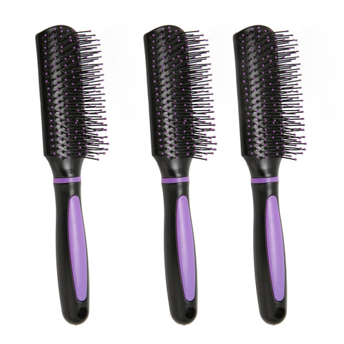 3PCS 9 Row Styling Brush,Scalp Massage Vent Hair Brush for Detangling Shaping and Defining Curls,Dry and Wet Hair Brush