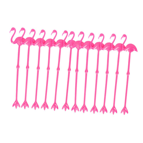 12pcs Flamingo Stirring Stick Burger Sticks Coffee Juice Swizzle Sticks Sandwich Sticks Ice Drink Stirrers Drinks Mixing Sticks Coffee Mixing Spoons Plastic Dessert Glass